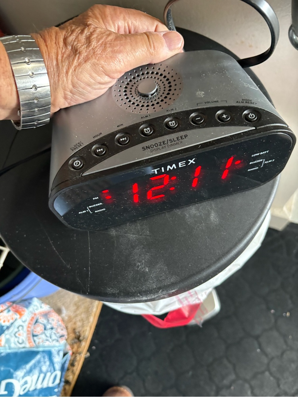 Timex Black Digital Alarm Clock Radio with Red LED Time Display
